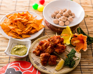 唐揚げ串、スナック、どんぐり